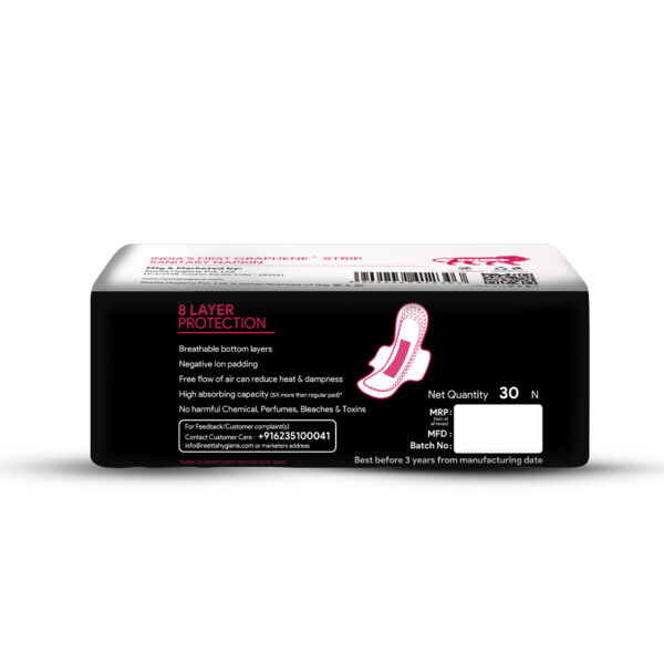 Colleen Graphene Sanitary Napkin 274mm XL 30 pad Day use - Image 3