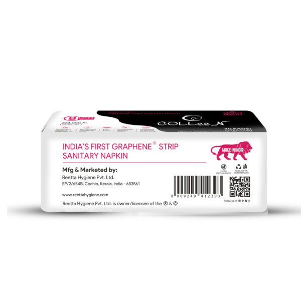 Colleen Graphene Sanitary Napkin 274mm XL 30 pad Day use - Image 2