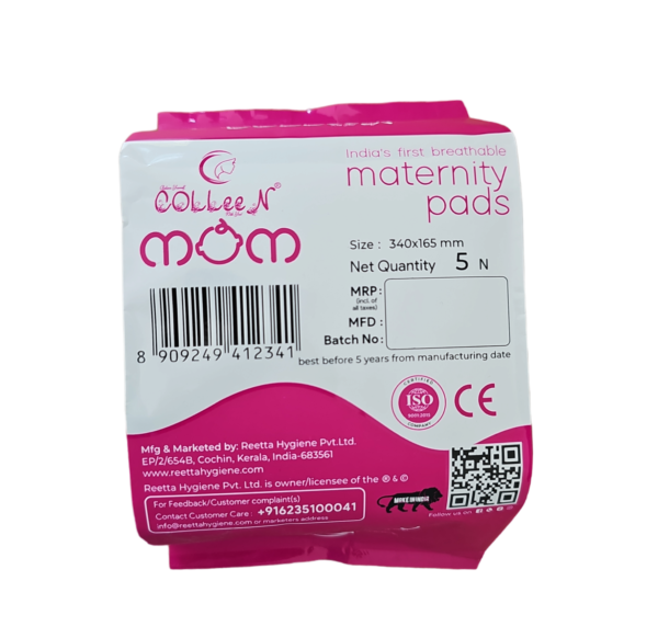 Colleen premium Breathable maternity pad 340x165mm 5 pad - Image 3